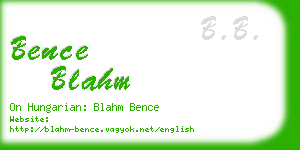 bence blahm business card